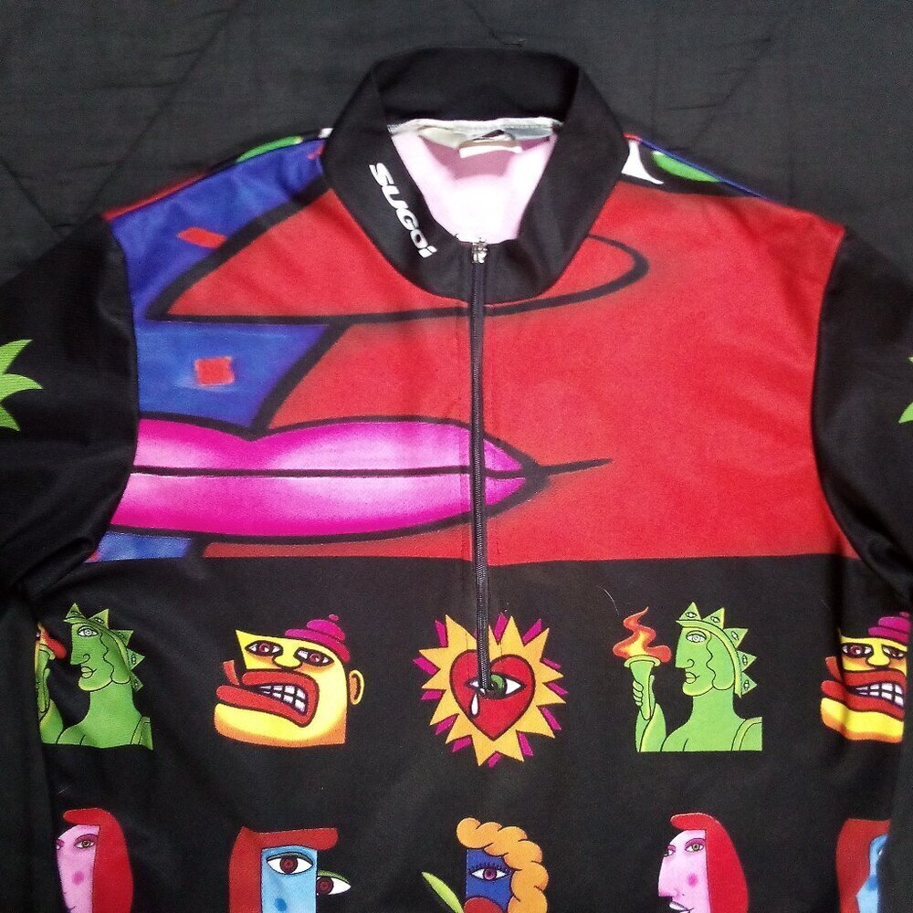Vintage Sugoi Joe Average Art Cycling Jersey